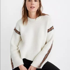 Madewell crochet-trim westford pullover sweater